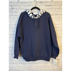 Vintage Givenchy XL Mens Sweatshirt Hoodie Henley Activewear 90s Logo Deadstock